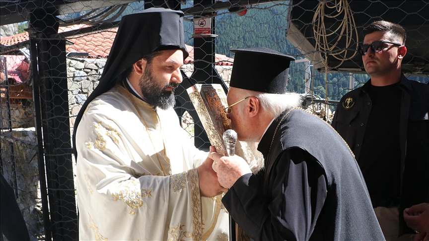 Fener Greek Patriarch leads mass on Assumption of Mary at Sumela Monastery in Türkiye