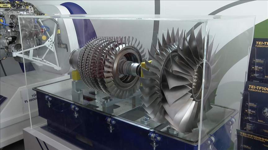 Fan rotor of 1st Turkish turbofan engine displayed at TEKNOFEST