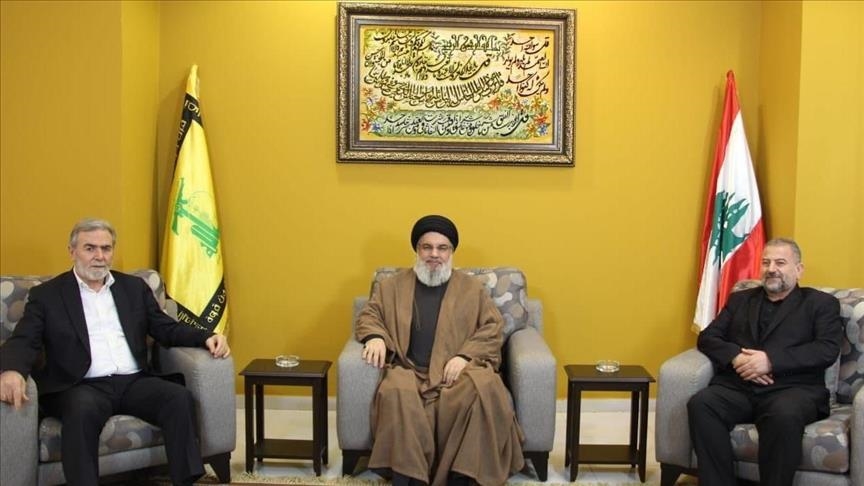 دیدار رهبران حماس و جهاد اسلامی با حسن نصرالله