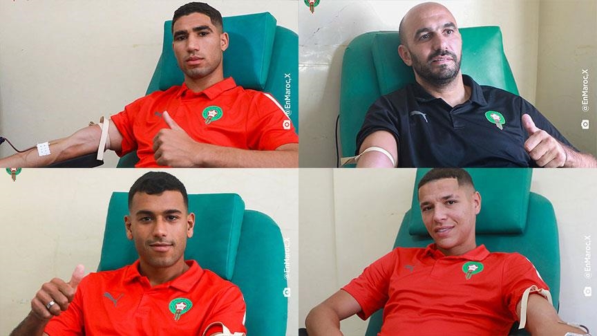 Moroccan football players donate blood in wake of deadly earthquake