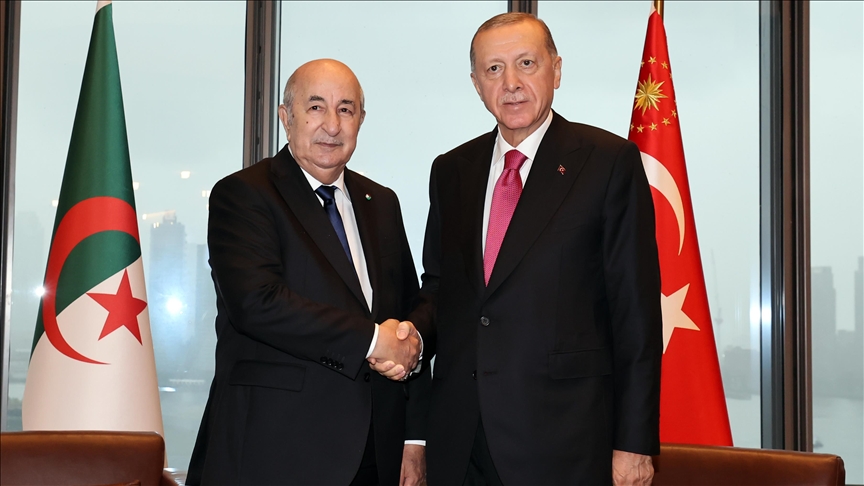 Erdogan s’entretient avec son homologue algérien, Abdelmadjid Tebboune, à New York