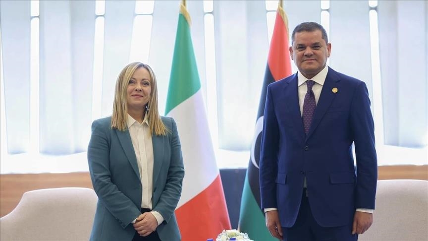 الدبيبة ورئيسة وزراء إيطاليا يبحثان دعم مناطق الإعصار بليبيا