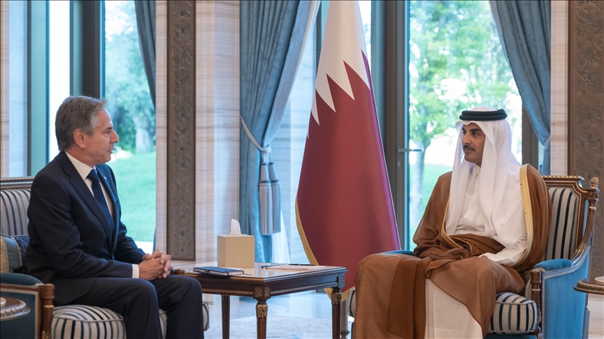 Qatari emir, US secretary of state discuss developments in Gaza