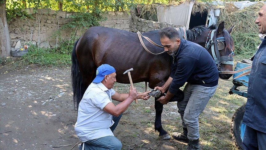 Iğdırlı nalbant mesleğini 45 yıldır sürdürüyor
