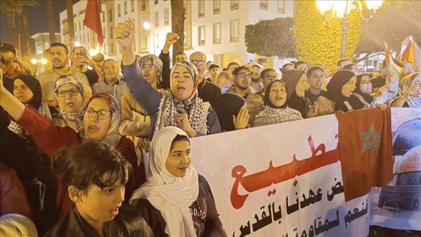 Maroc-Rabat: Rassemblement devant le Parlement pour dénoncer le bombardement de l'hôpital Al-Ahli Baptiste à Gaza  