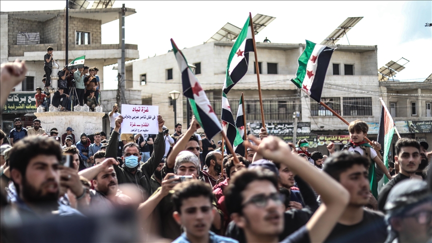 Manifestations dans le nord de la Syrie en solidarité avec la Palestine