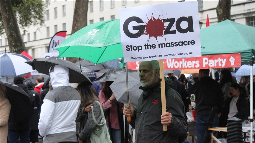 Thousands in London protest Israeli attack on Gaza hospital