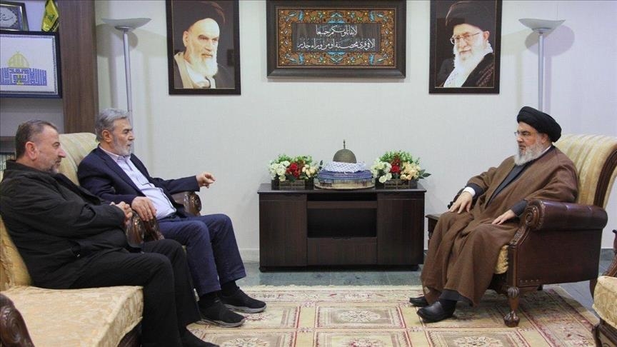 Liban: Hassan Nasrallah discute avec Al-Nakhalah et Al-Arouri de lévolution de la situation