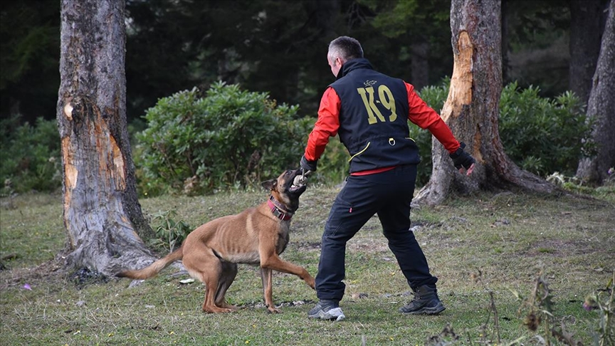 Trabzonlu itfaiyeci yetiştirdiği K9 köpeğiyle arama kurtarma çalışmalarına katılıyor