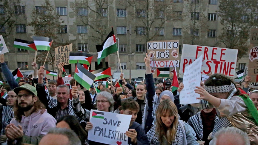 Hundreds stage rallies in Croatia in support of Palestine