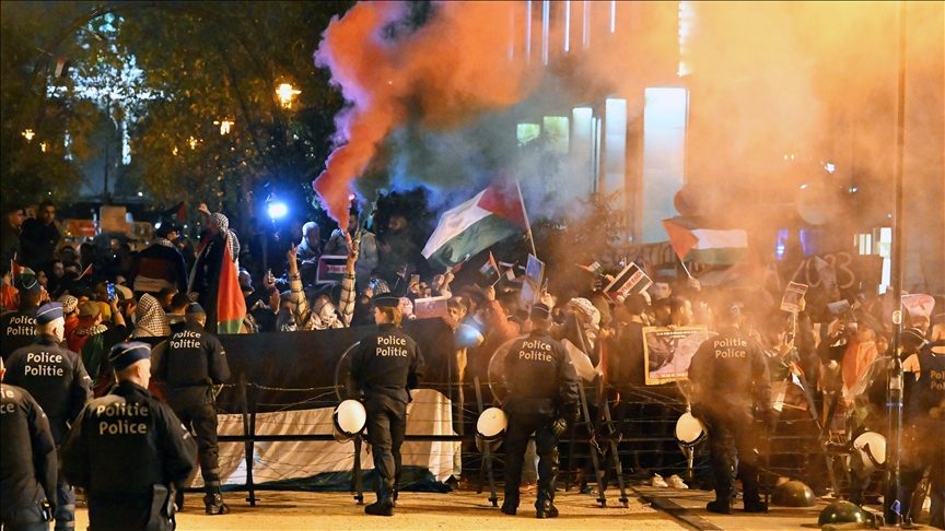 Hundreds gather in Brussels to show solidarity with Palestine