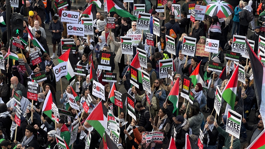 Another massive pro-Palestine rally in London slams Israeli bombing of Gaza