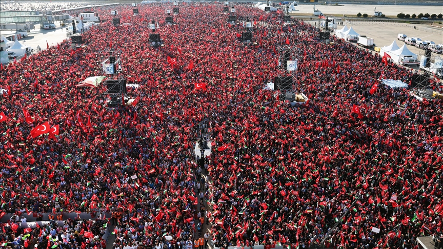 İstanbul'da "Büyük Filistin Mitingi" gerçekleştirildi