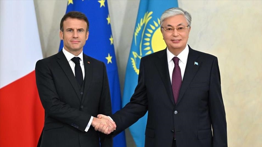 French president in Kazakhstan on 1st official visit