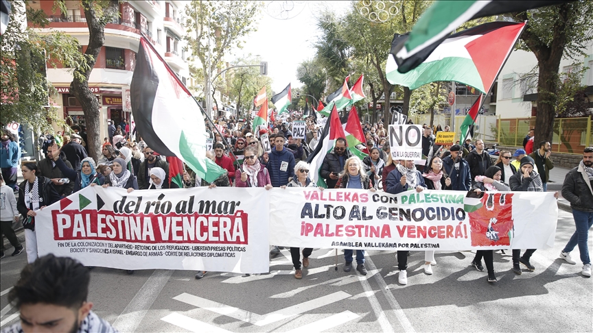 استمرار المظاهرات المتضامنة مع فلسطين في إسبانيا