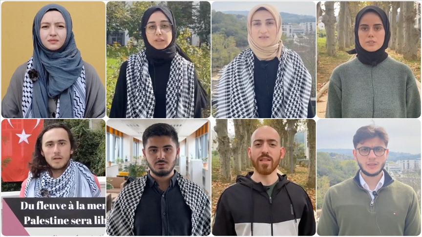 Galatasaray Üniversitesi ve Türk Alman Üniversitesi öğrencilerinden İsrail'in saldırılarını anlatan paylaşım