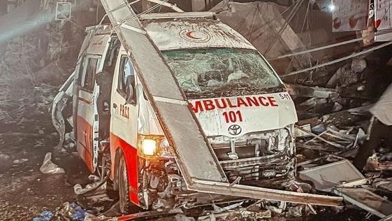Israeli drone strike on ambulance in southern Lebanon wounds 4 paramedics