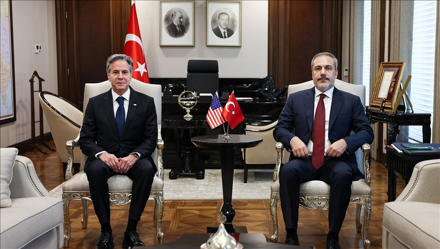 Turkish foreign minister, US secretary of state meet in Ankara for Gaza talks