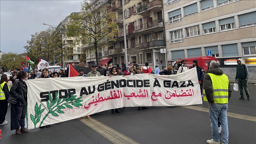 Thousands march in Geneva, call for an end to 'genocide against Gaza'