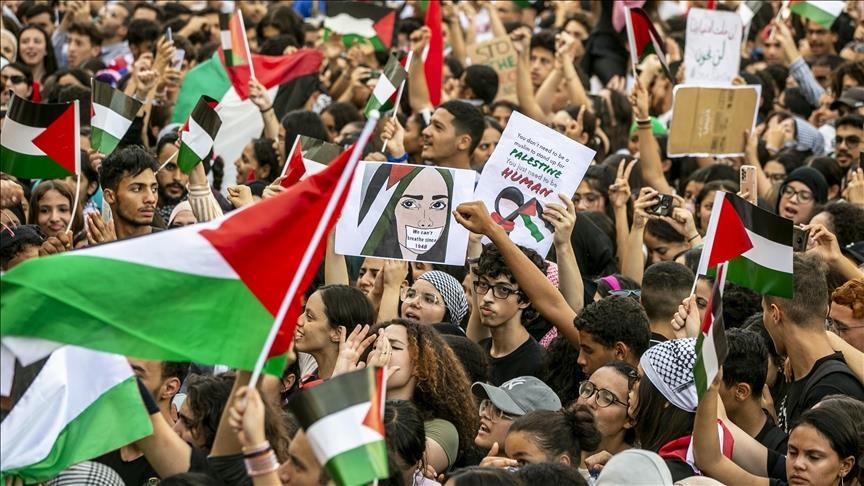 تونس.. المئات يتظاهرون انتصارا للقضية الفلسطينية