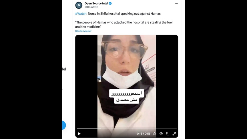 İsrail ordusu paylaşımları yapan X hesabı, milyonlarca görüntülenen sözde hemşire videosunu sildi