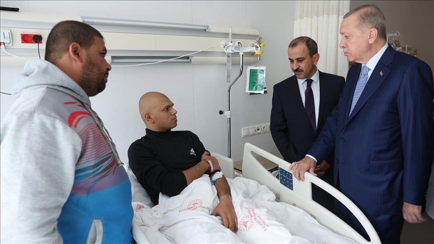 Turkish President Erdogan visits patients transferred from Gaza