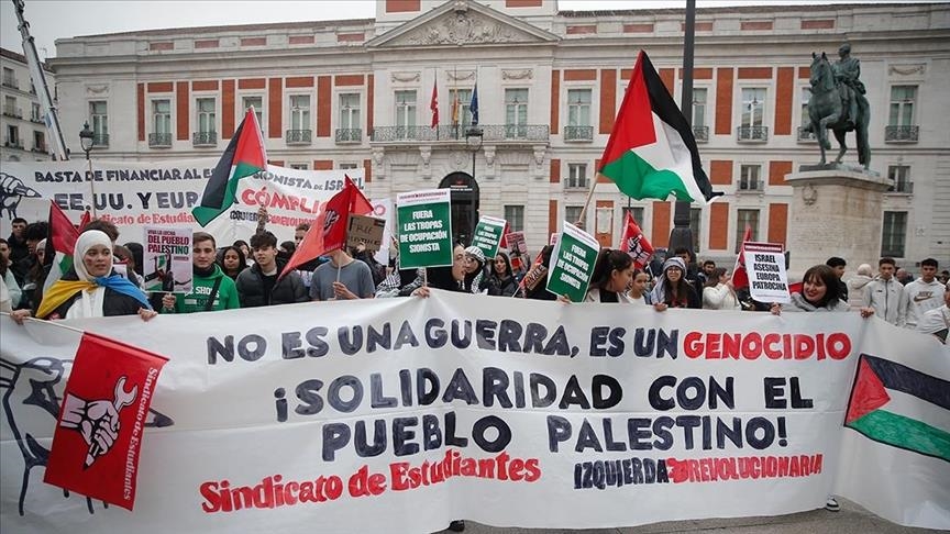 Students in Spain go on strike rally for 2nd time in solidarity with Palestine