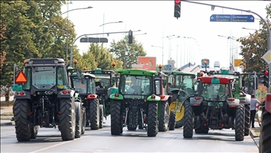 Serbian farmers use tractors to block roads in third day of protest