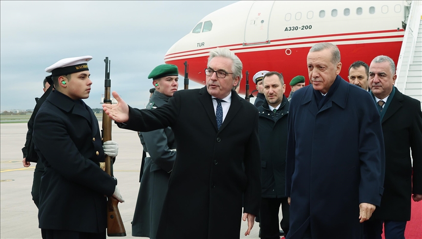 Turkish President Erdogan arrives in Germany for key talks with leaders 