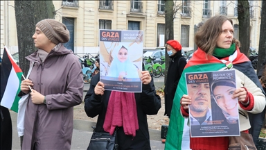 Fransa Dışişleri Bakanlığı binası yakınlarında Filistin'e destek gösterisi yapıldı