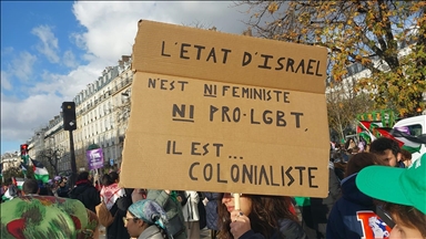 France : Manifestation à Paris en soutien à la femme palestinienne 