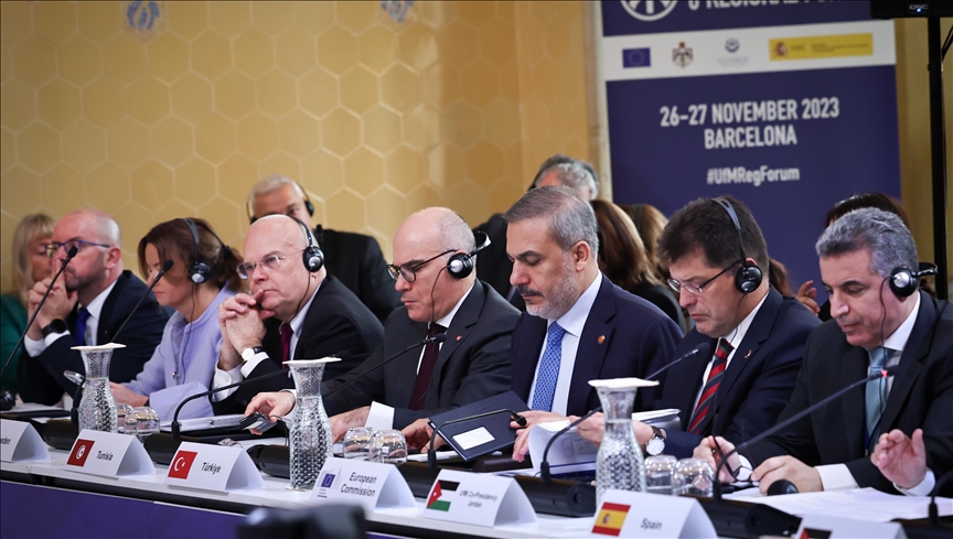 Turkish foreign minister talks war in Gaza at Union of the Mediterranean forum