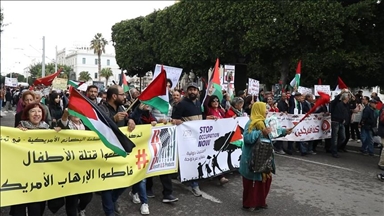 Des centaines de Tunisiens défilent en soutien à la "résistance palestinienne"