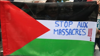 France: Veillée étudiante en solidarité avec la Palestine, Place de la Sorbonne à Paris