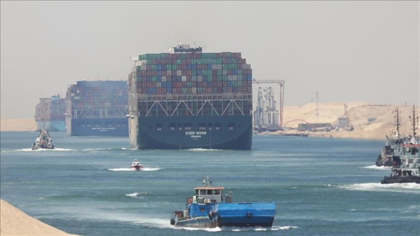 Container ship collides with floating bridge in Egypt’s Suez Canal