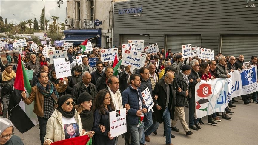 Tunisie : Marche de solidarité avec les Palestiniens de la Bande de Gaza