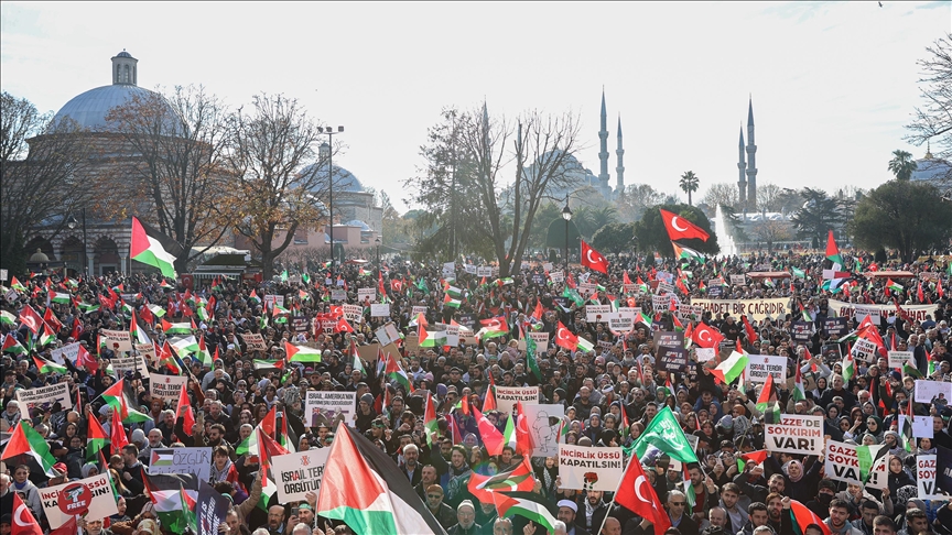 Türkiye: Huge protest in Istanbul against Israel's ongoing assault on besieged Gaza