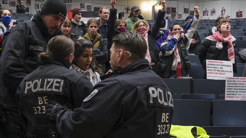 Tensions rise as Berlin police intervene in university protest in solidarity with Gaza