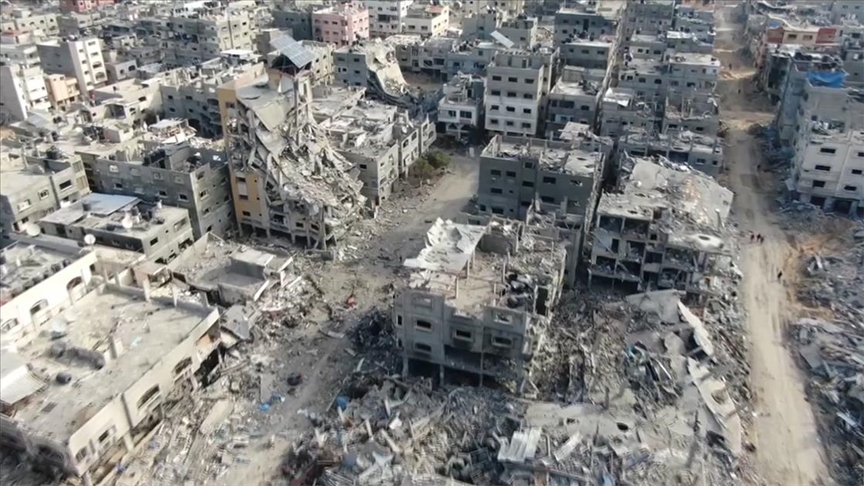 AA, İsrail saldırıları nedeniyle Gazze'nin Beyt Lahiya Mahallesi'nde oluşan yıkımı havadan görüntüledi