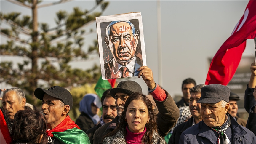 Tunisians demonstrate outside US embassy to demand end to Gaza war
