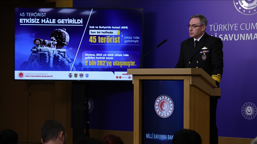 MSB: 1 haftada 45 terörist etkisiz hale getirildi