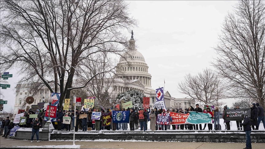 Protesters demand Gaza cease-fire during sit-in at US Capitol