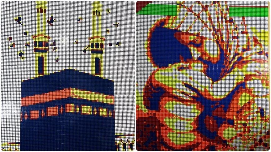 Парень из Узбекистана выразил поддержку Палестине своими работами из кубиков Рубика