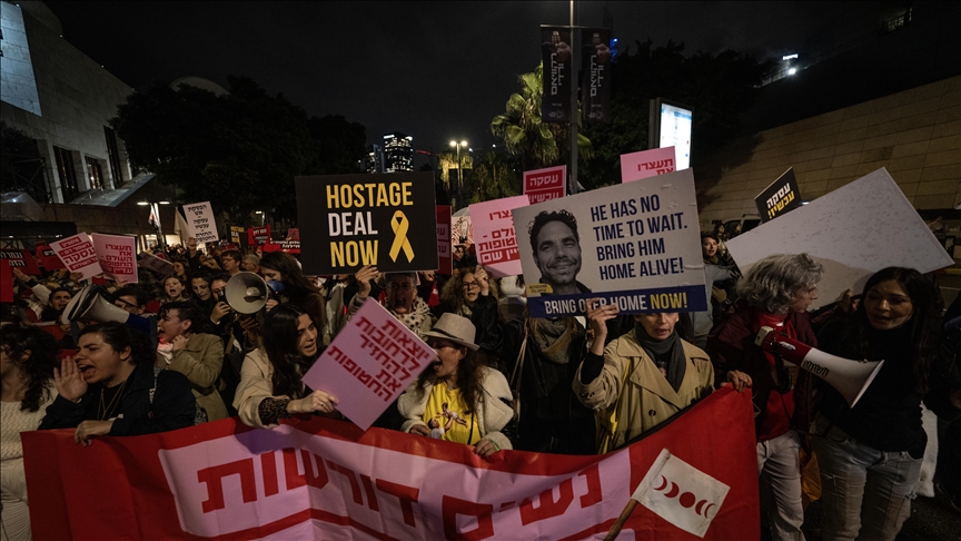 Thousands of Israelis block main streets in Tel Aviv, demanding release of hostages in Gaza: Media