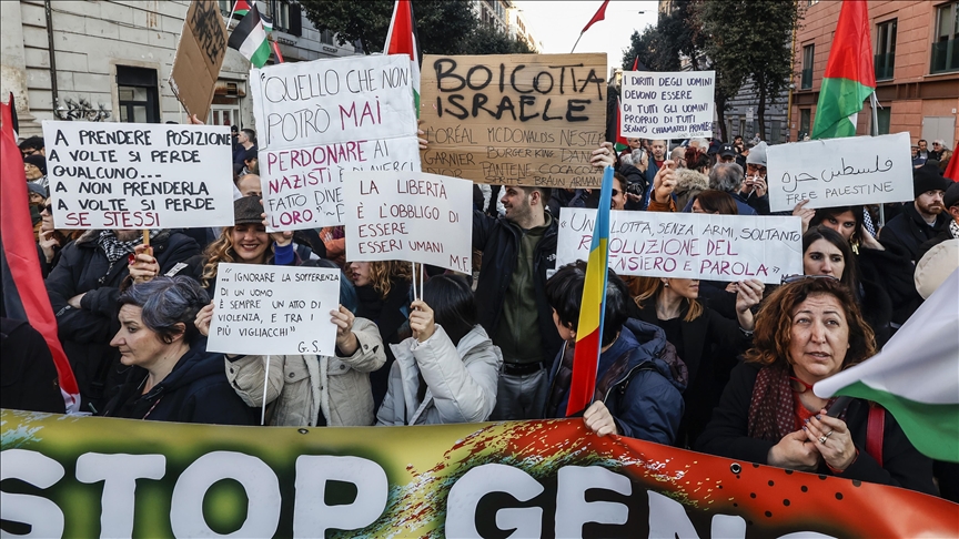 Italie: des milliers de manifestants défilent à Rome et Milan pour soutenir les droits des Palestiniens