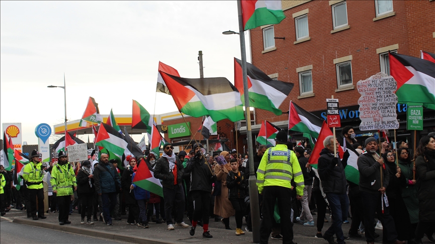 Pro-Palestine march held in British city of Manchester