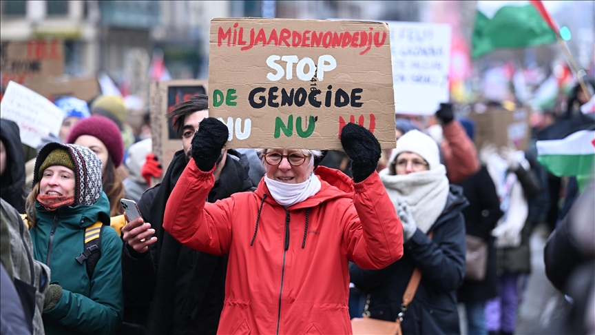 Pro-Palestine march that began in Paris ends in Brussels
