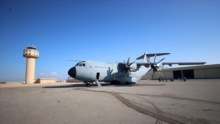 Turkish military aircraft carrying humanitarian medical supplies for Gaza arrives in Egypt