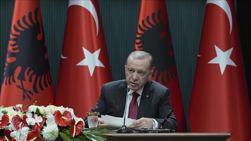 Cumhurbaşkanı Erdoğan: Arnavutluk'un mazlum Filistin halkıyla dayanışması çok önemli