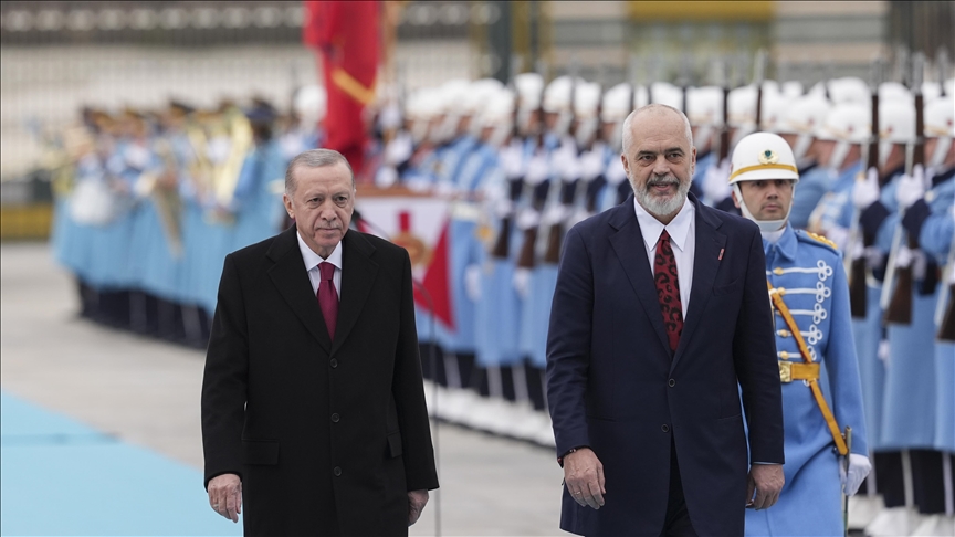 Turkish president welcomes Albanian prime minister in Ankara